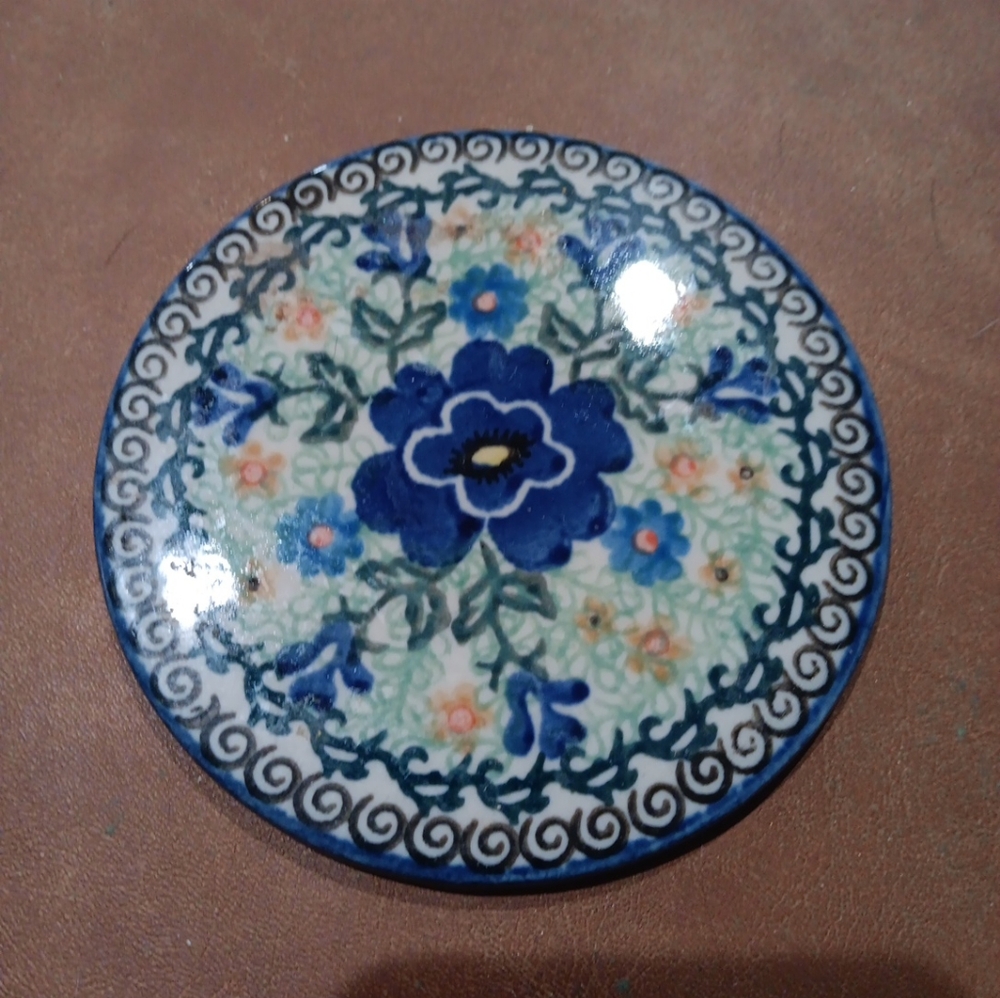 Vintage Polish Pottery Trivet/Coaster